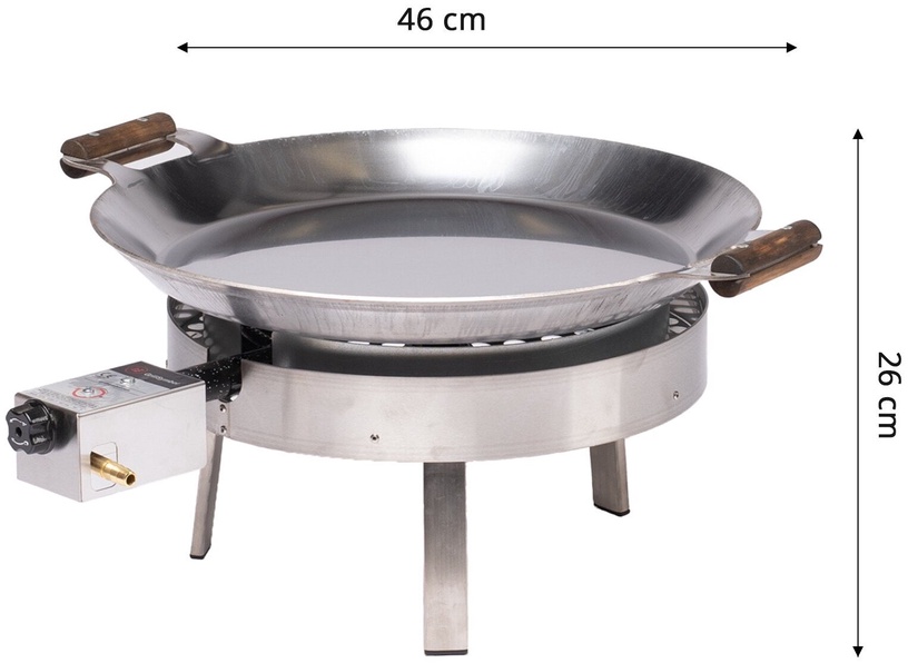 Paella valmistamise grillikomplekt GrillSymbol Pro 460 Inox, 46 cm x 46 cm