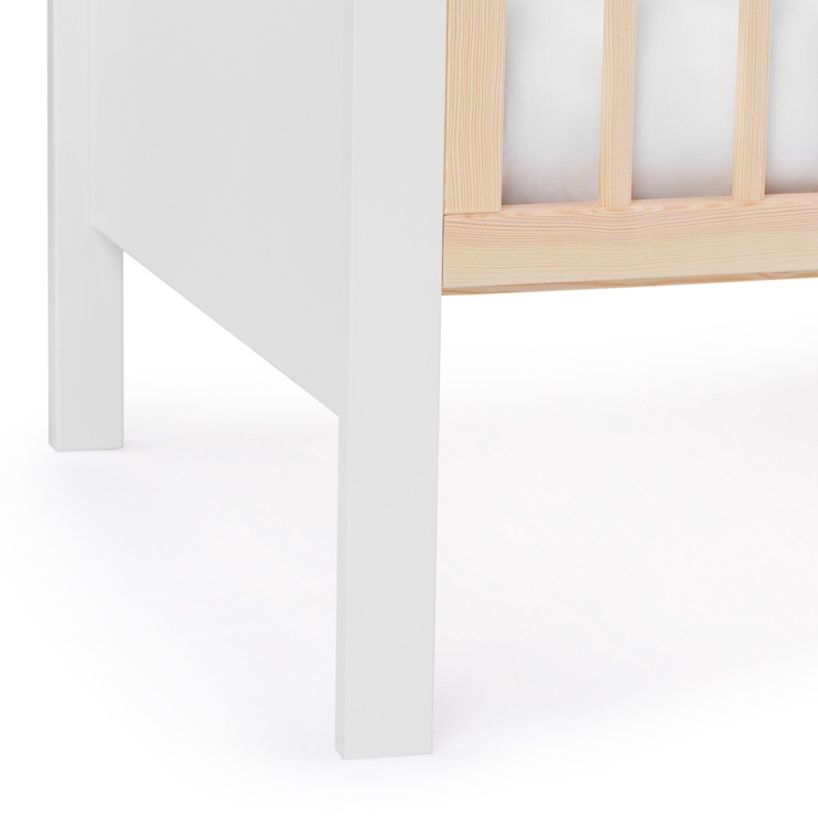 Zīdaiņu gultiņa vienvietīga KinderKraft Mia, balta, 65 x 129 cm