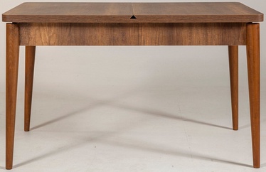 Pusdienu galds izvelkams Kalune Design Vina, valriekstu, 129 - 163 cm x 80 cm x 75 cm