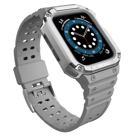 Siksniņa Hurtel Protect Strap Band With Case Apple Watch 45/44/42mm, pelēka