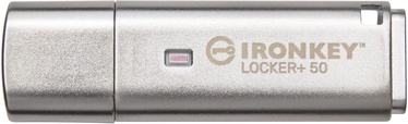 USB zibatmiņa Kingston IronKey Locker+, sudraba, 16 GB
