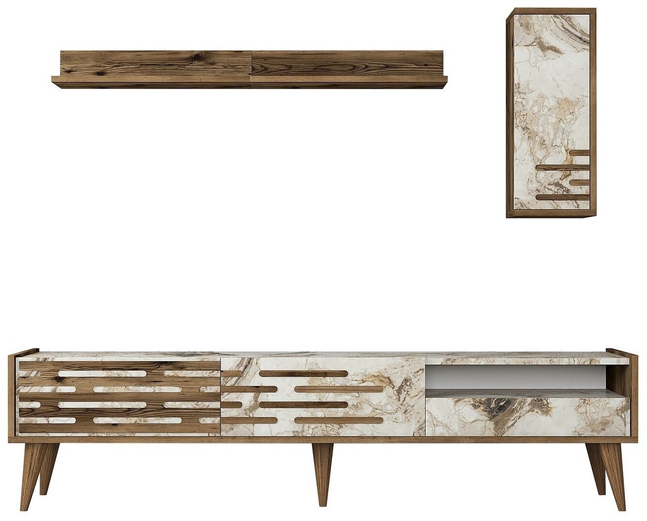 Sekcija Kalune Design Valensiya 845HCT5344, brūna/balta
