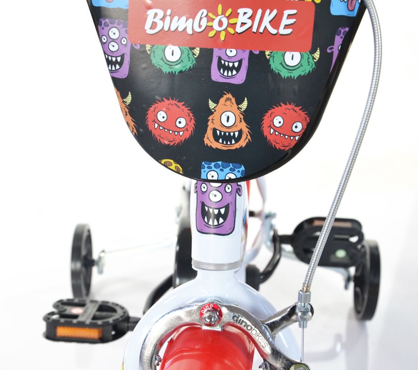 Jalgratas Bimbo Bike, lastele, valge/punane, 12" (kahjustatud pakend)