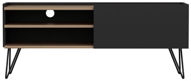 TV-laud Kalune Design Aral, must/pähklipuu, 37 cm x 124 cm x 50 cm