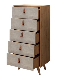 Kummut Kalune Design Spanze, valge/tamm, 40 x 50 x 103 cm