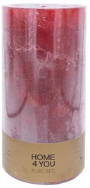 Svece cilindriskas Home4you Candle Pure Red, 122 h, 200 mm