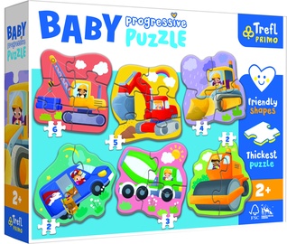 Puzle Trefl Baby Progressive Puzzle Vehicles 44004, daudzkrāsaina