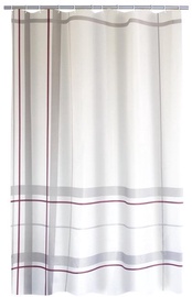 Штора для ванной Scotty 656093, белый/красный/серый, 2000 мм x 1800 мм