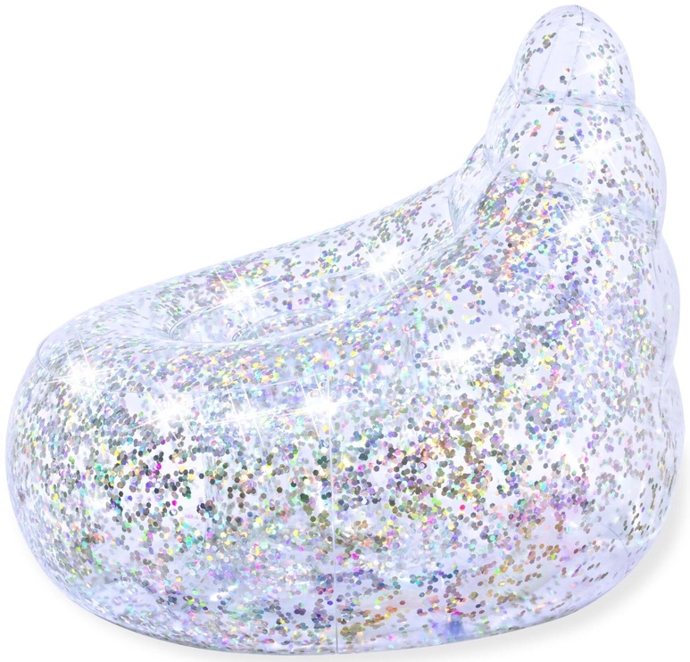 Piepūšams krēsls Bestway Glitter Dream Air Chair, caurspīdīga, 72 cm x 72 cm x 64 cm