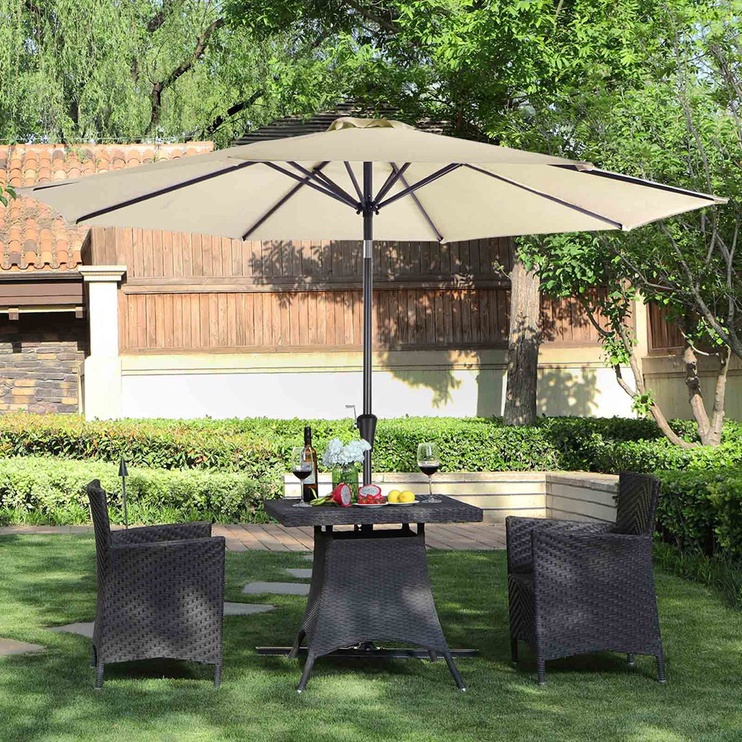 Садовый зонт от солнца Songmics Patio Umbrella, 300 см, бежевый