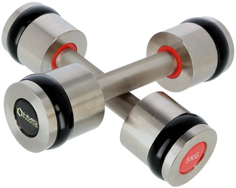 Svorių rinkinys HMS Chrome Dumbbells, 5 kg x 2 vnt.