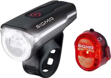 Велосипедный фонарь Sigma Aura 60 & Nugget II LAMR280, пластик, черный/красный, 2 шт.