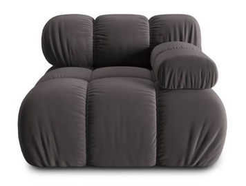 Moduļu dīvāna elements Micadoni Home Bellis Velvet, tumši pelēka, labais, 94 x 94 cm x 63 cm