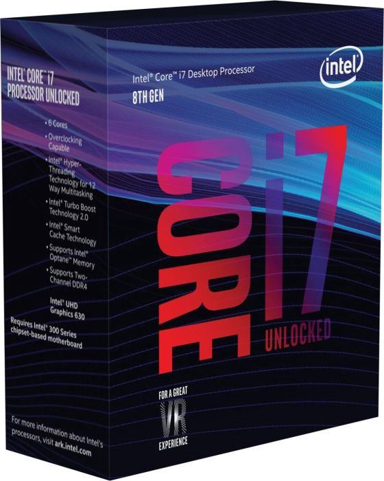 Процессор Intel Intel® Core™ i7-8700K 3.7GHz 12MB BOX BX80684I78700K, 3.7ГГц, LGA 1151, 12МБ