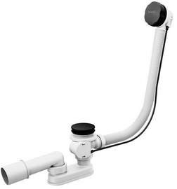 Сифон для ванной Ravak Bath Siphon With Overflow System, 370 мм, 50 мм, белый/черный