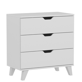 Kummut Kalune Design Valencia 3, valge, 40 x 72 cm x 76 cm