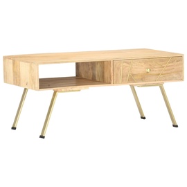 Kafijas galdiņš VLX Solid Mango Wood, brūna, 950 mm x 500 mm x 420 mm