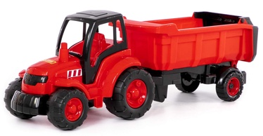 Žaislinis traktorius Wader-Polesie Champion Tractor With Semitrailer 0445, juoda/raudona
