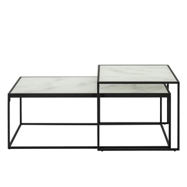 Журнальный столик Bolton 61482, белый/черный, 55 см x 100 см x 43 см