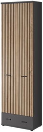 Гардероб ASM Marco A, антрацитовый/светло-коричневый, 32 см x 60 см x 203 см