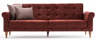 Диван-кровать Hanah Home Madona 3-Seat, красный, 81 x 223 x 85 см