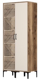 Skapis Kalune Design Kumsal PS, valriekstu/krēmkrāsa, 47.5 cm x 80 cm x 201.4 cm