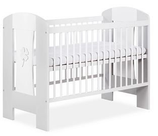 Kūdikio lovytė viengulė Klups Nati, balta/pilka, 125 x 66 cm