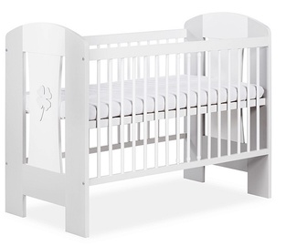 Детская кровать Klups Nati, белый/серый, 125 x 66 см