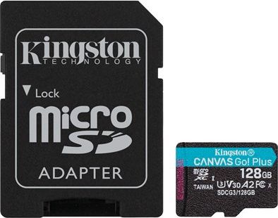 Карта памяти Kingston Canvas Go! Plus, 128 GB, 170 Мб/с - 90 Мб/с