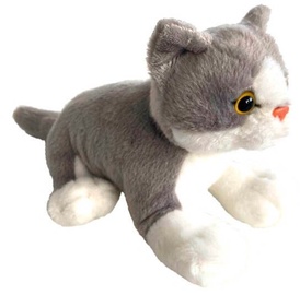 Mīkstā rotaļlieta Beppe Cat, balta/pelēka, 30 cm