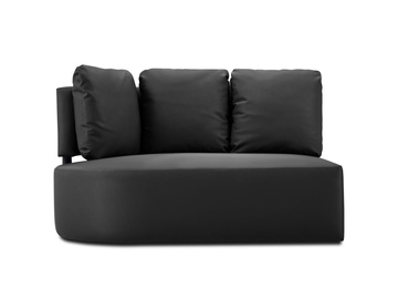 Kampinė lauko sofa Calme Jardin Barts, juoda, dešininė, 102 cm x 142 cm x 85 cm