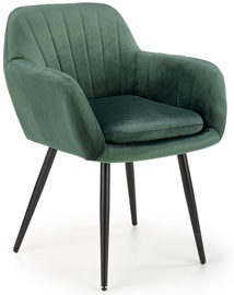 Atzveltnes krēsls Velvet K429, tumši zaļa, 53 cm x 58 cm x 80 cm