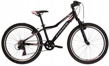 Велосипед Kross Lea JR 1.0 KRLEJ124X12W003555, юниорские, черный/розовый/серый, 24″
