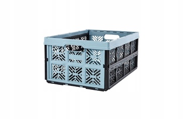 Коробка для вещей Keeeper, 32 л, черный/голубой, 48 x 35 x 23 см