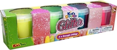 Пластилин Trifox Glitter 495831, синий/желтый/зеленый, 400 г