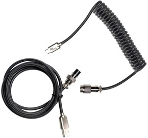 Klaviatūras kabeļi Royal Kludge Coiled Aviator Cable, melna