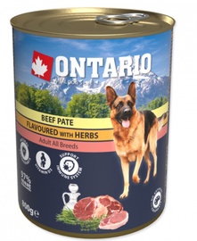 Влажный корм для собак Ontario Beef Pate With Herbs, говядина, 0.8 кг