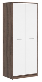 Riidekapp Nepo Plus 80, pruun/valge, 54.5 cm x 80 cm x 197 cm