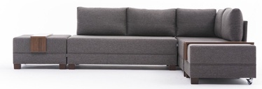 Kampinė sofa Hanah Home Fly, ruda, dešininė, 280 x 210 cm x 70 cm