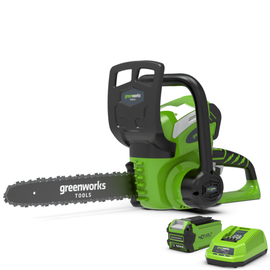 Аккумуляторная бензопила Greenworks G40CS30K2