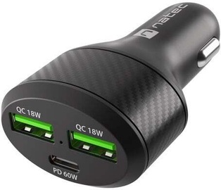 Зарядное устройство Natec Coney, 2 x USB/USB-C, черный