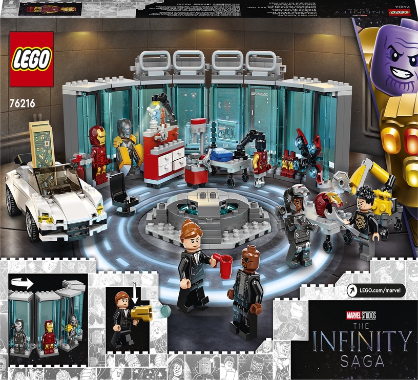 Konstruktors LEGO® Marvel Dzelzs vīra arsenāls 76216, 496 gab.