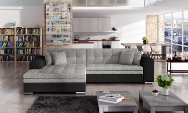 Угловой диван Sorento Berlin 01, Soft 11, черный/серый, левый, 195 x 295 см x 80 см