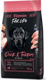 Сухой корм для собак Fitmin For Life Duck & Turkey, индюшатина/мясо утки, 12 кг