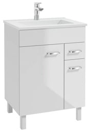 Vannitoakapp valamuga Deftrans Catania D60 + Plan 60, valge, 46 cm x 59 cm x 80 cm