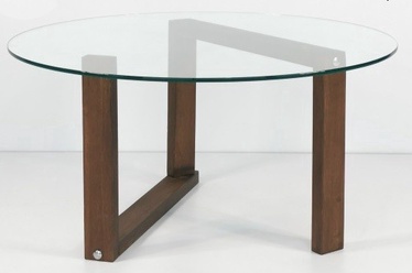 Журнальный столик Kalune Design Yuvarlak, ореховый, 800 мм x 800 мм x 410 мм