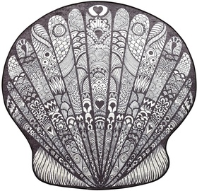 Vannas istabas paklājs Foutastic Maris 359CHL4296, balta/melna, 140 cm x 140 cm