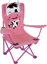Sulankstoma turistinė kėdė Besk Cow, balta/juoda/rožinė
