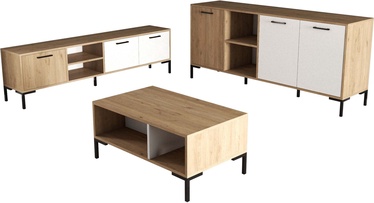 Elutoa mööblikomplekt Kalune Design 1594-2084-1634, sise, valge/tamm