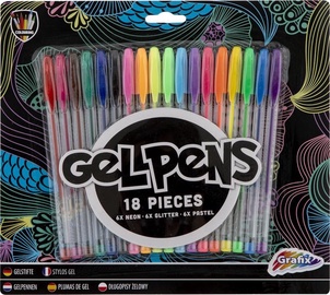 Lodīšu pildspalva Grafix GelPens, daudzkrāsains, 18 gab.